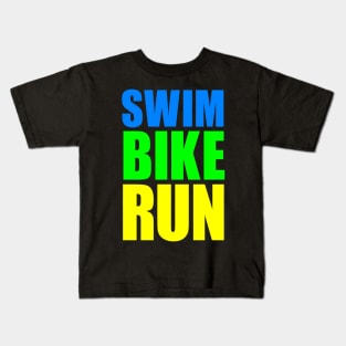 SWIM BIKE RUN TRIATHLON KONA Kids T-Shirt